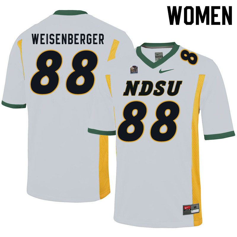 Women #88 Dawson Weisenberger North Dakota State Bison College Football Jerseys Sale-White